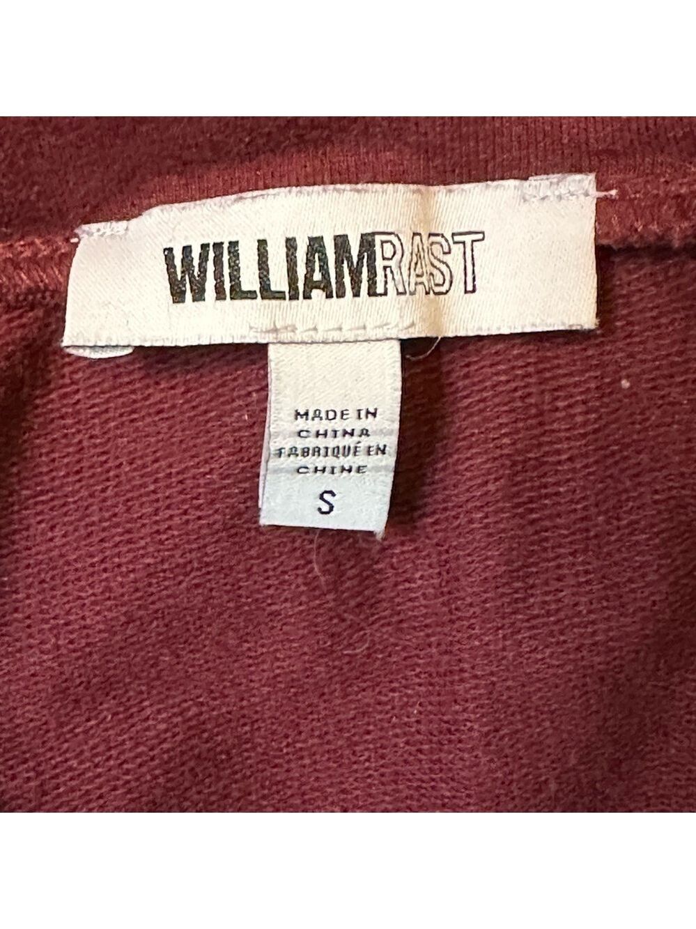 William Rast maroon Hannah sweatshirt with velvet detail size small - Picture 5 of 7